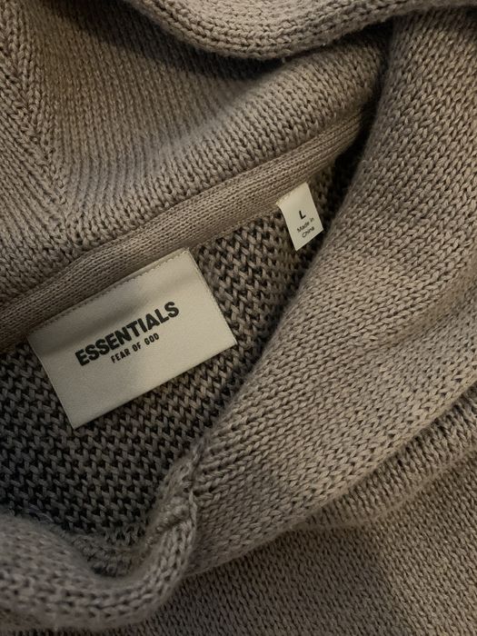 FEAR OF GOD ESSENTIALS Knit Hoodie Taupe