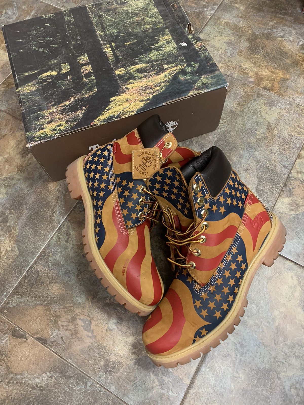 17FW Supreme Timberland 星条旗