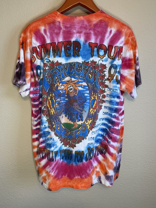 1995 Grateful Dead 30th Anniversary Tour Liquid Blue Tie Dye Shirt