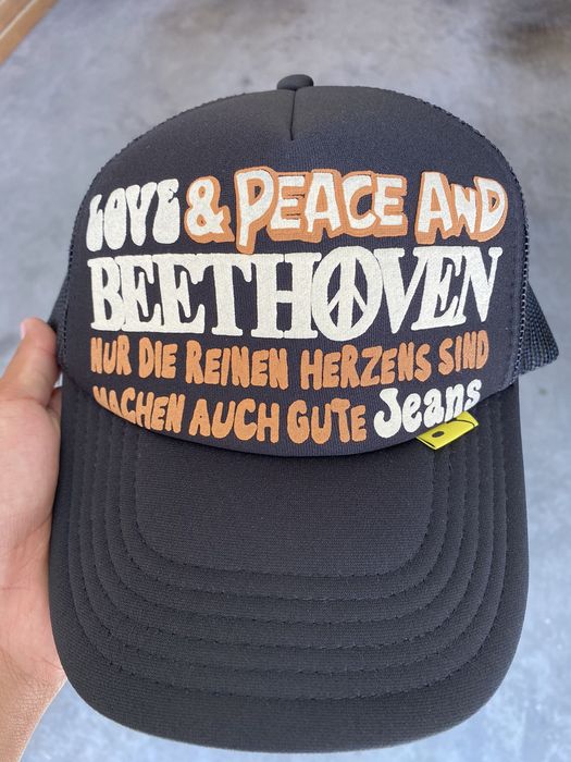 Kapital Kapital Trucker Hat Peace & Love and Beethoven Black | Grailed