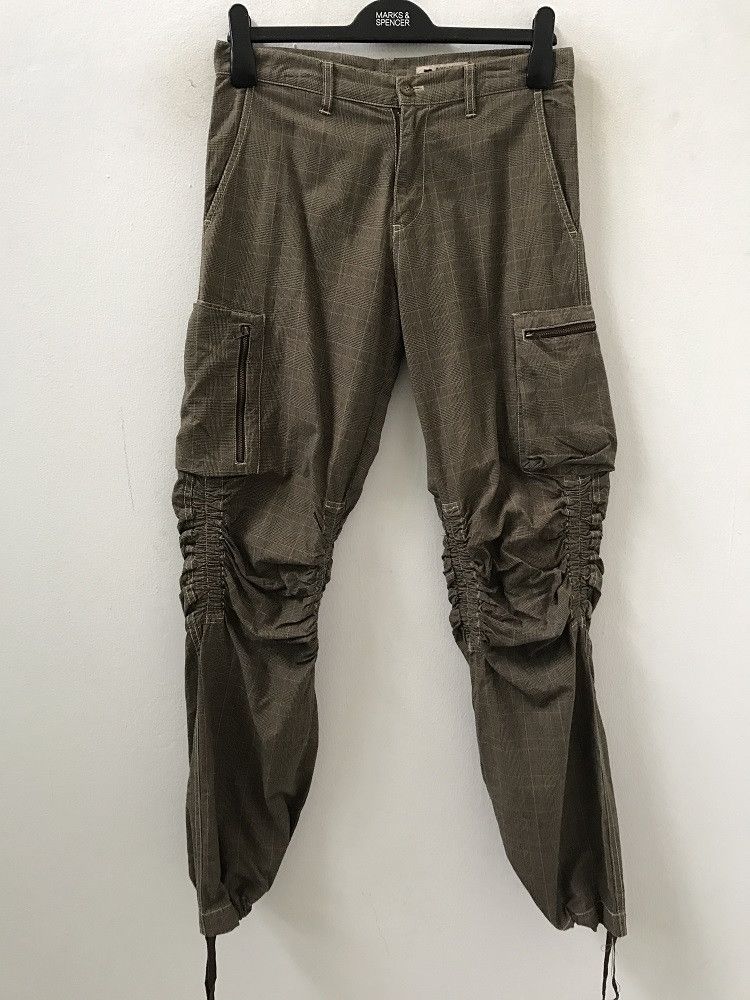 Vintage BOY'S ROOM Japan Wrinkle Leg Checks Cargo Trouser Pant Size US 30 / EU 46 - 1 Thumbnail