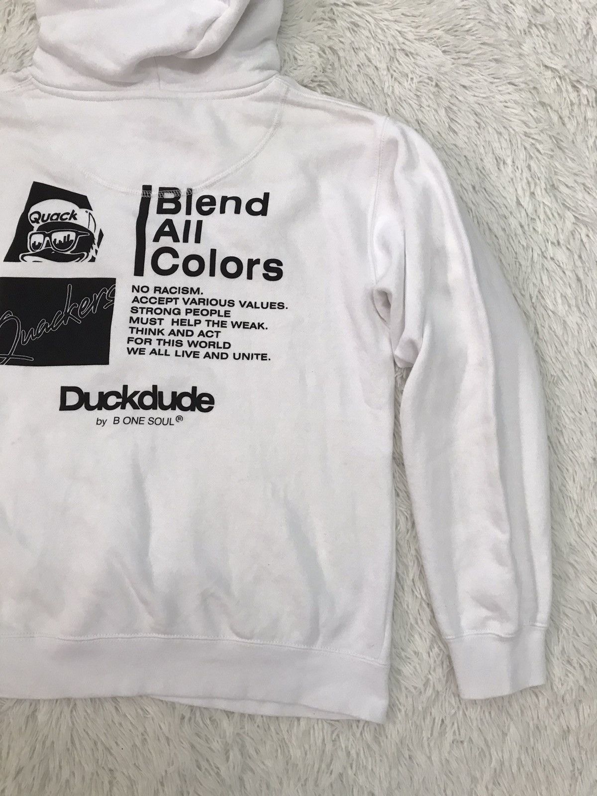 Japanese Brand Duckdude Quacker’s Standard No Racism Hoodie Size US M / EU 48-50 / 2 - 11 Thumbnail