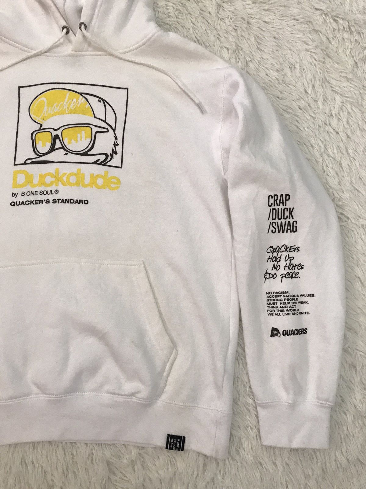 Japanese Brand Duckdude Quacker’s Standard No Racism Hoodie Size US M / EU 48-50 / 2 - 4 Thumbnail