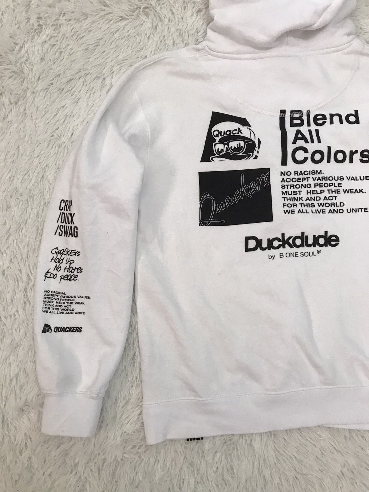 Japanese Brand Duckdude Quacker’s Standard No Racism Hoodie Size US M / EU 48-50 / 2 - 10 Thumbnail