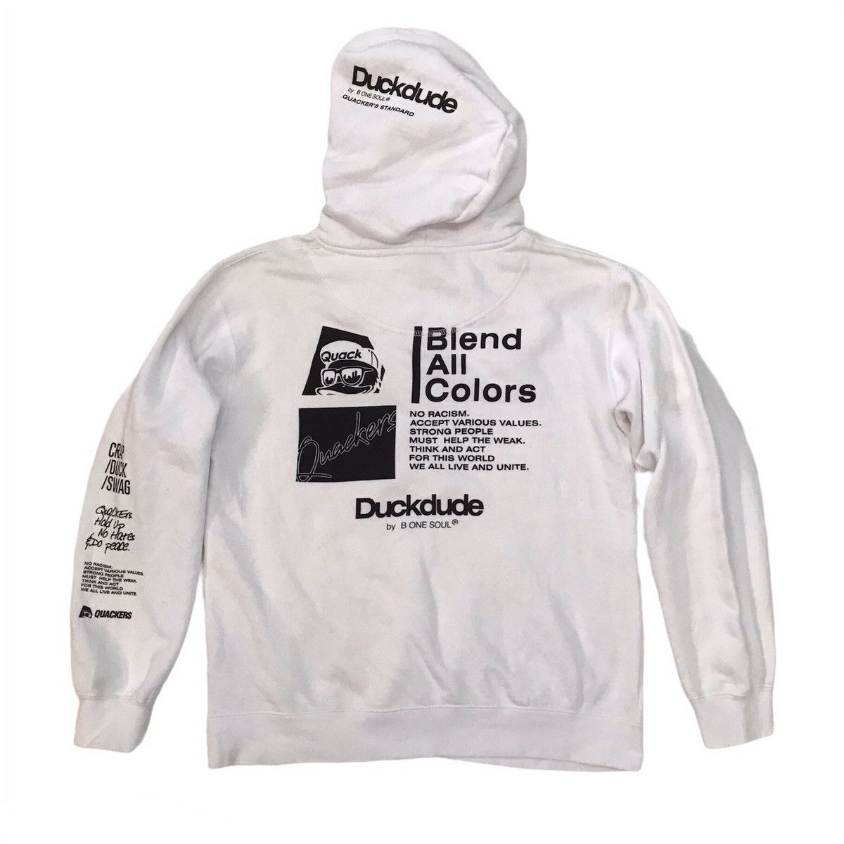 Japanese Brand Duckdude Quacker’s Standard No Racism Hoodie Size US M / EU 48-50 / 2 - 2 Thumbnail