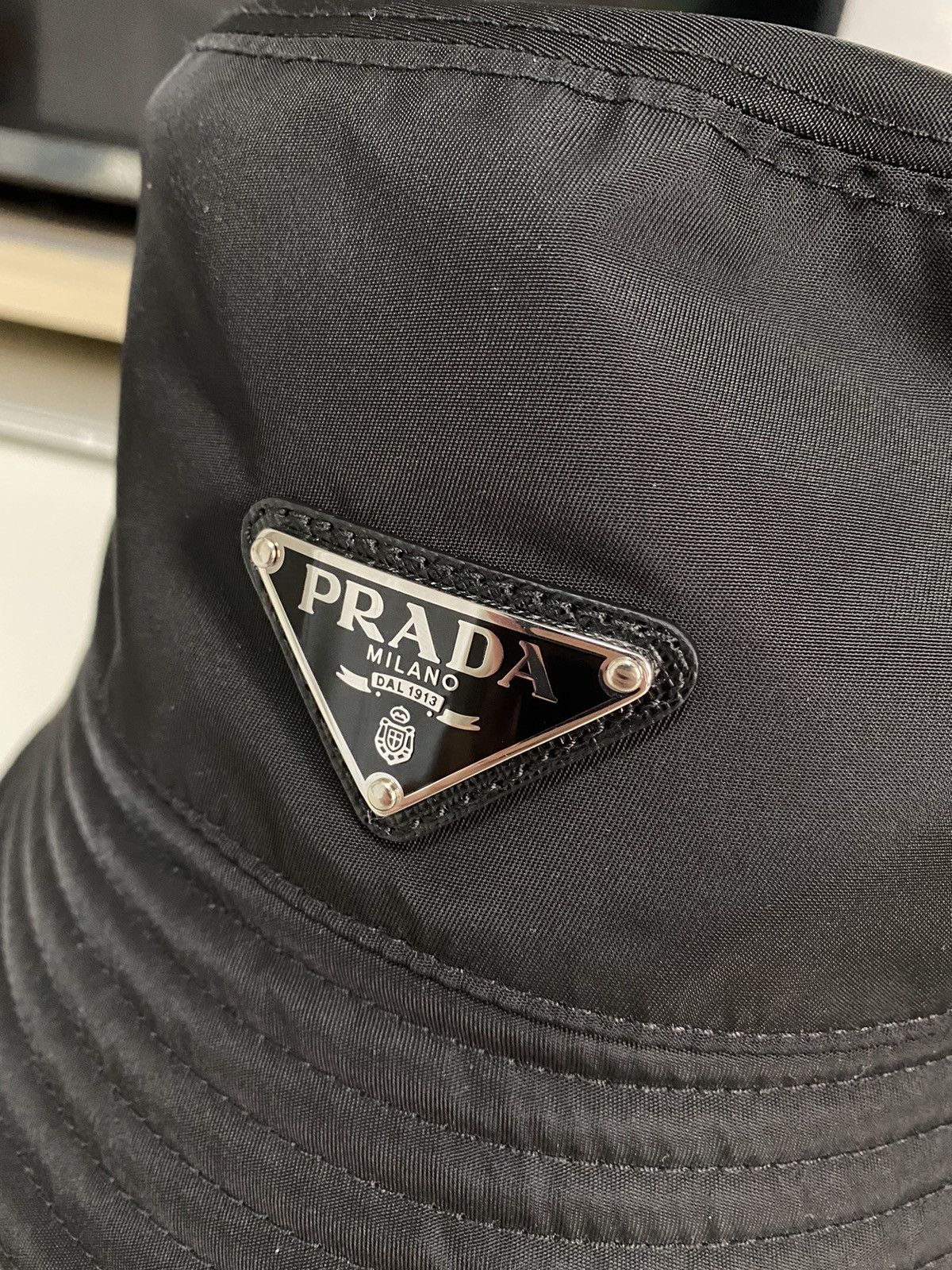 Prada Prada Logo Re-Nylon Black Bucket Hat Size ONE SIZE - 2 Thumbnail