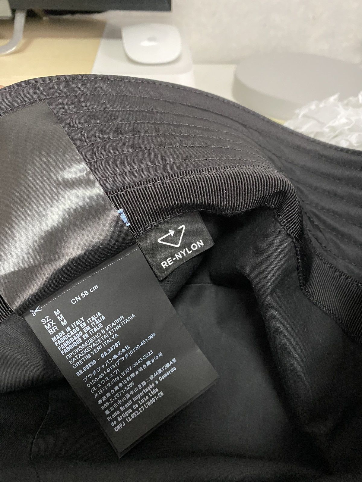 Prada Prada Logo Re-Nylon Black Bucket Hat Size ONE SIZE - 4 Thumbnail