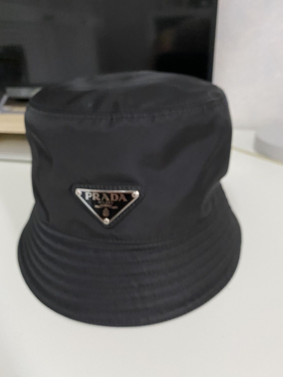 Prada Prada Logo Re-Nylon Black Bucket Hat Size ONE SIZE - 1 Thumbnail