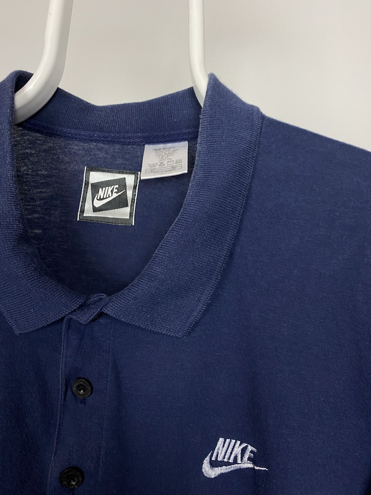 Nike × Vintage 90s Nike vintage navy polo T-shirt Size US XL / EU 56 / 4 - 3 Thumbnail