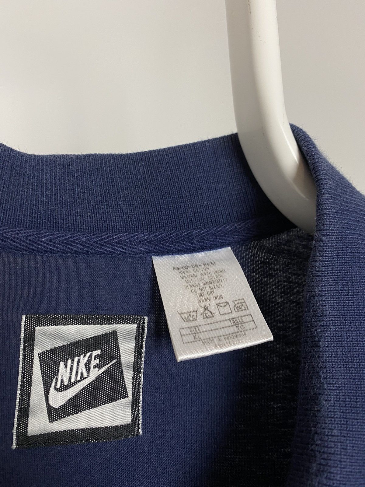 Nike × Vintage 90s Nike vintage navy polo T-shirt Size US XL / EU 56 / 4 - 4 Thumbnail