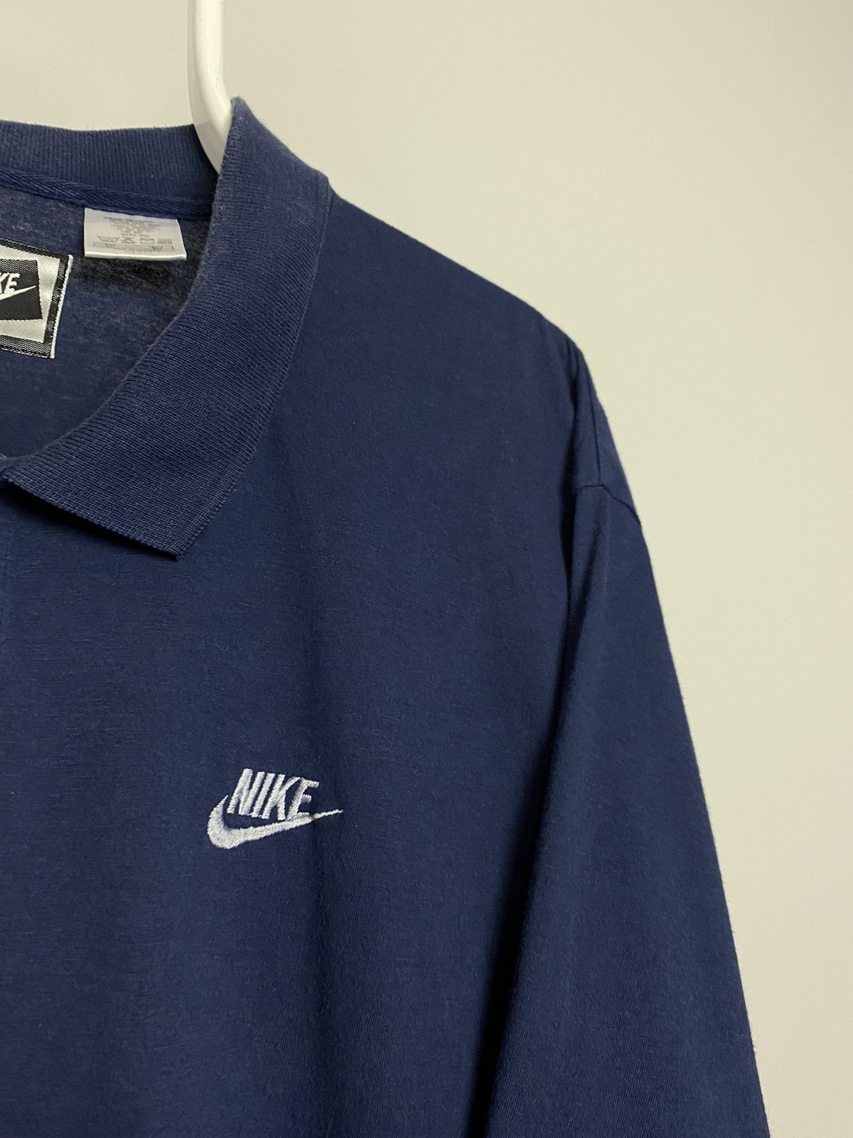 Nike × Vintage 90s Nike vintage navy polo T-shirt Size US XL / EU 56 / 4 - 5 Thumbnail