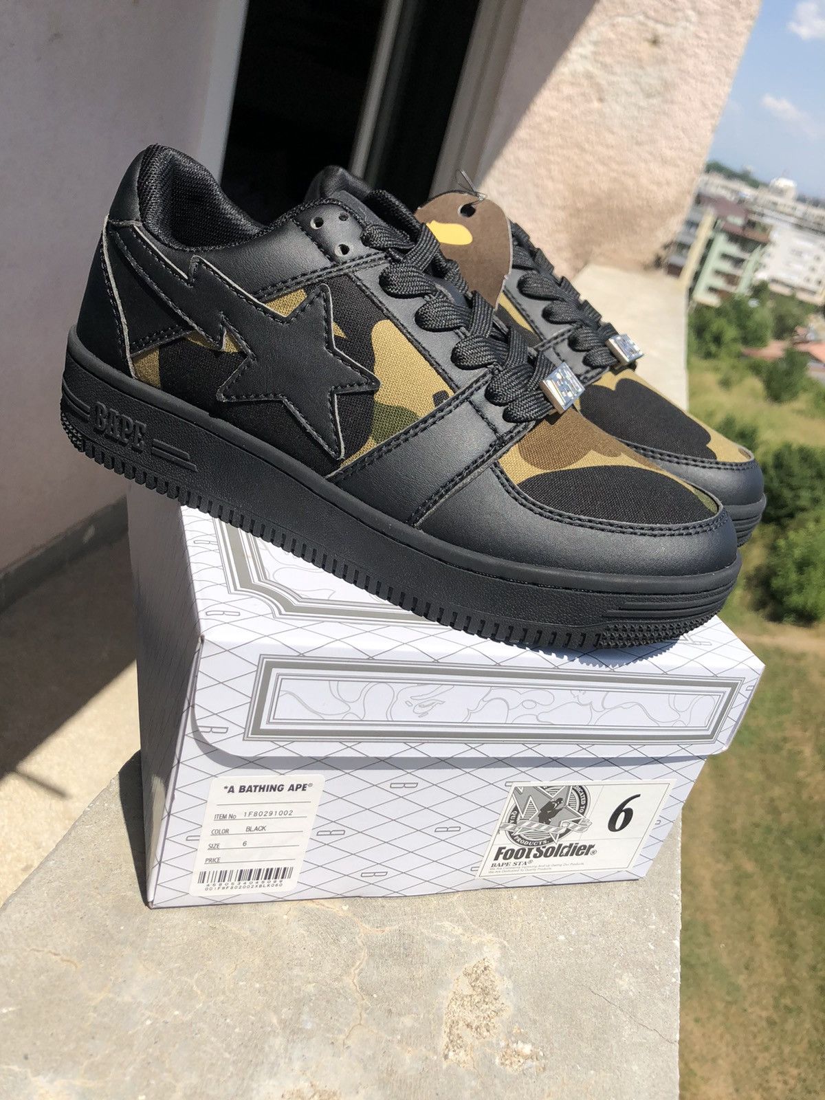 Bape A Bathing Ape BAPE STA 1st Camo Black US6 Sneakers | Grailed