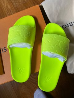 Louis Vuitton Monogram Waterfront Shower Rubber Flat Sandals US 10 Greenish  Men