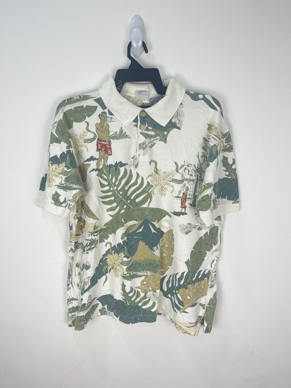 Vintage SUMMER HAWAIIAN COLLAR CAMP TSHIRT Size US XL / EU 56 / 4 - 1 Thumbnail