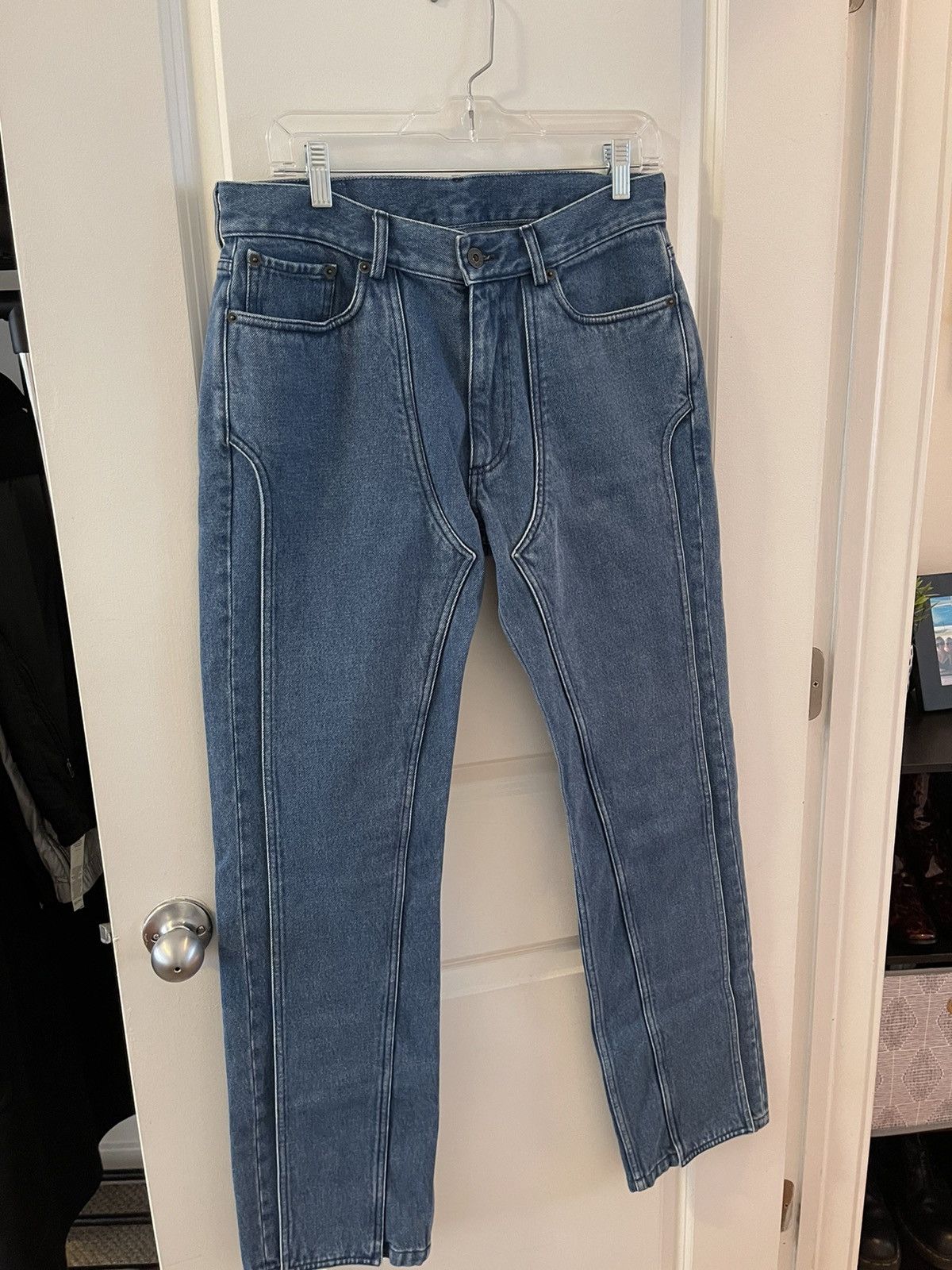 Y/Project Y/Project Blue Stonewas Xl Pocket Jeans Size US 30 / EU 46 - 2 Thumbnail