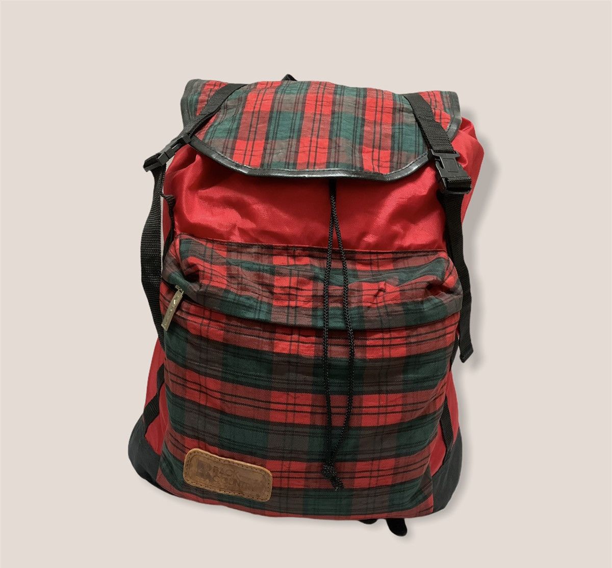 Vintage Rucksack Back Country Lightweight Checkered Backpack
