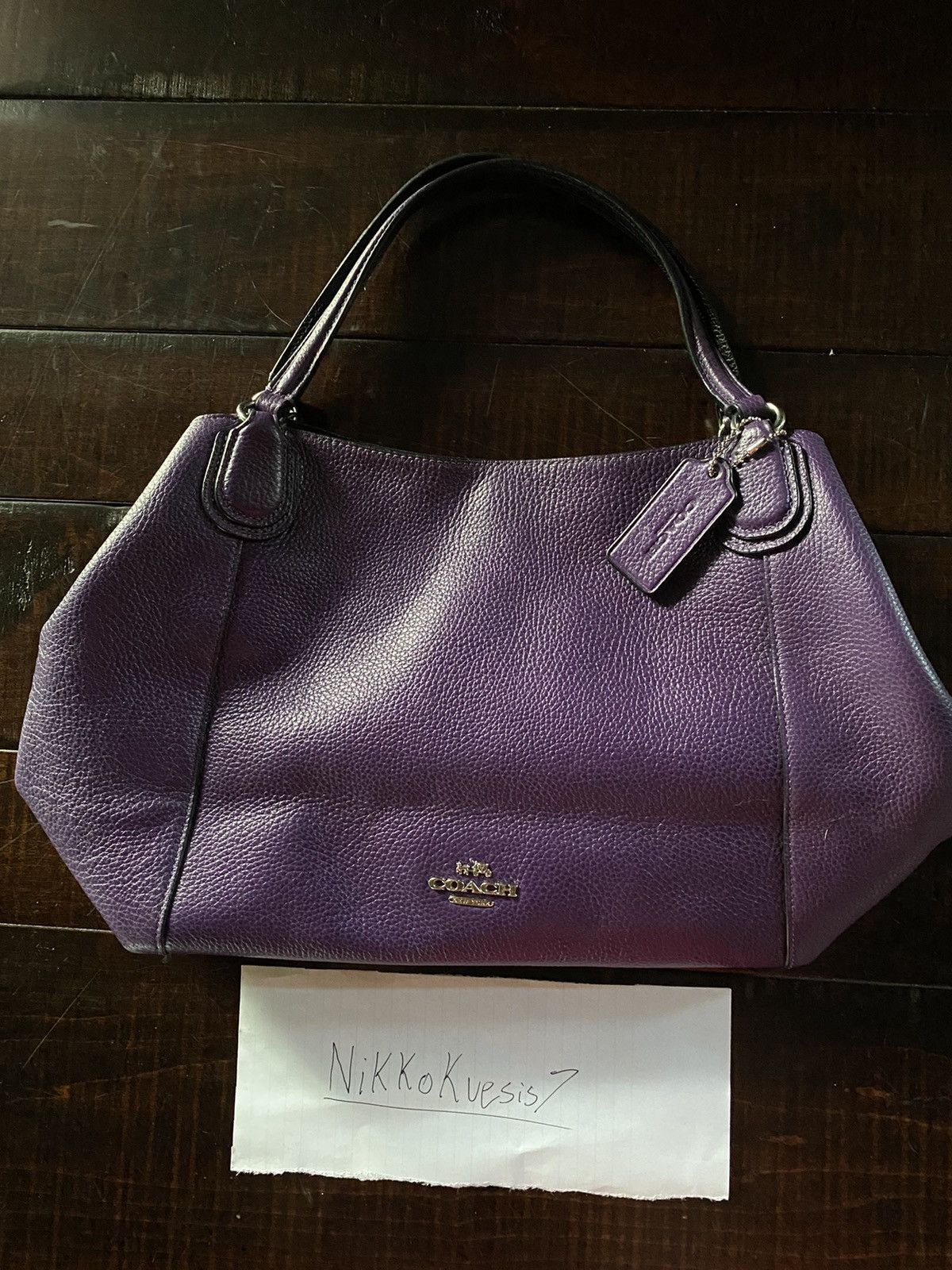 Coach Purple leather coach purse hand bag Grailed