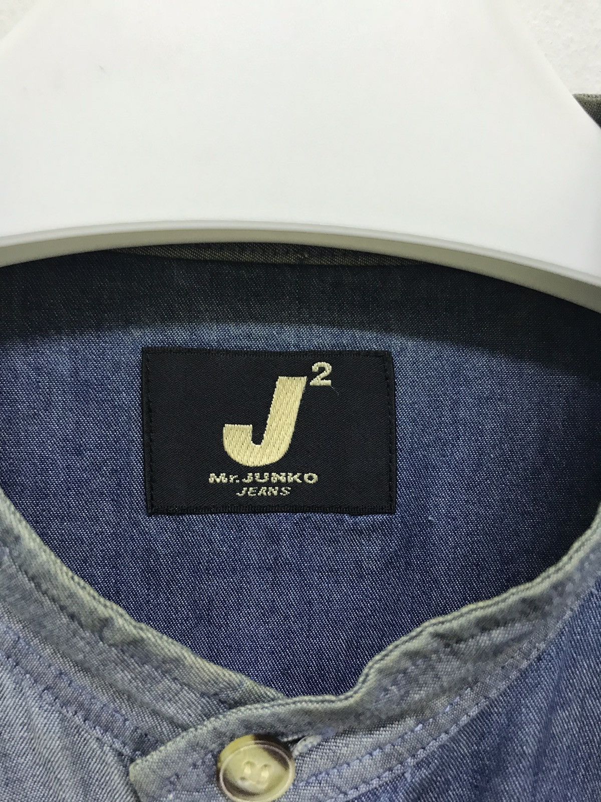 Japanese Brand Mr Junko Denim Chambray Shirt Thin Patchwork 6🟩2 Size US L / EU 52-54 / 3 - 5 Thumbnail