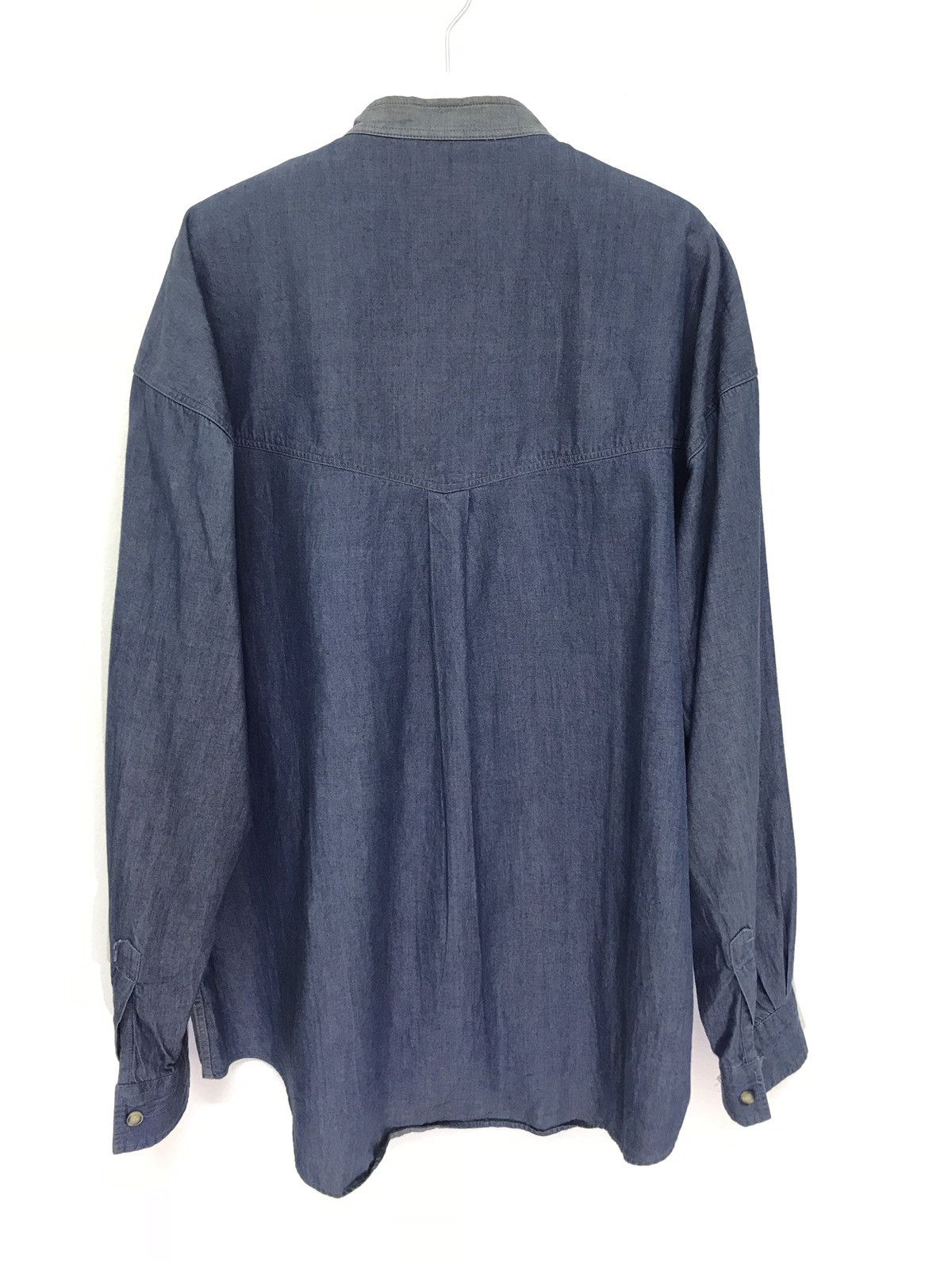 Japanese Brand Mr Junko Denim Chambray Shirt Thin Patchwork 6🟩2 Size US L / EU 52-54 / 3 - 4 Thumbnail