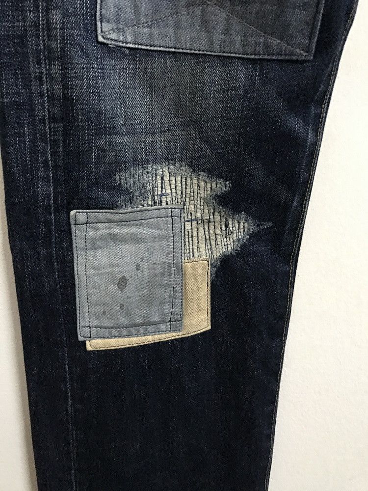 Designer × Japanese Brand × Takeo Kikuchi TAKEO KIKUCHI Japan Distressed Zigzag Patchwork Denim Size US 32 / EU 48 - 6 Thumbnail