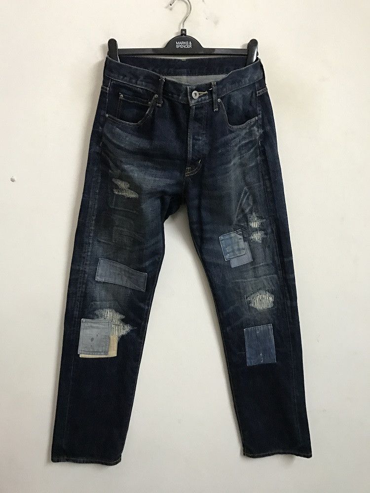Designer × Japanese Brand × Takeo Kikuchi TAKEO KIKUCHI Japan Distressed Zigzag Patchwork Denim Size US 32 / EU 48 - 1 Thumbnail