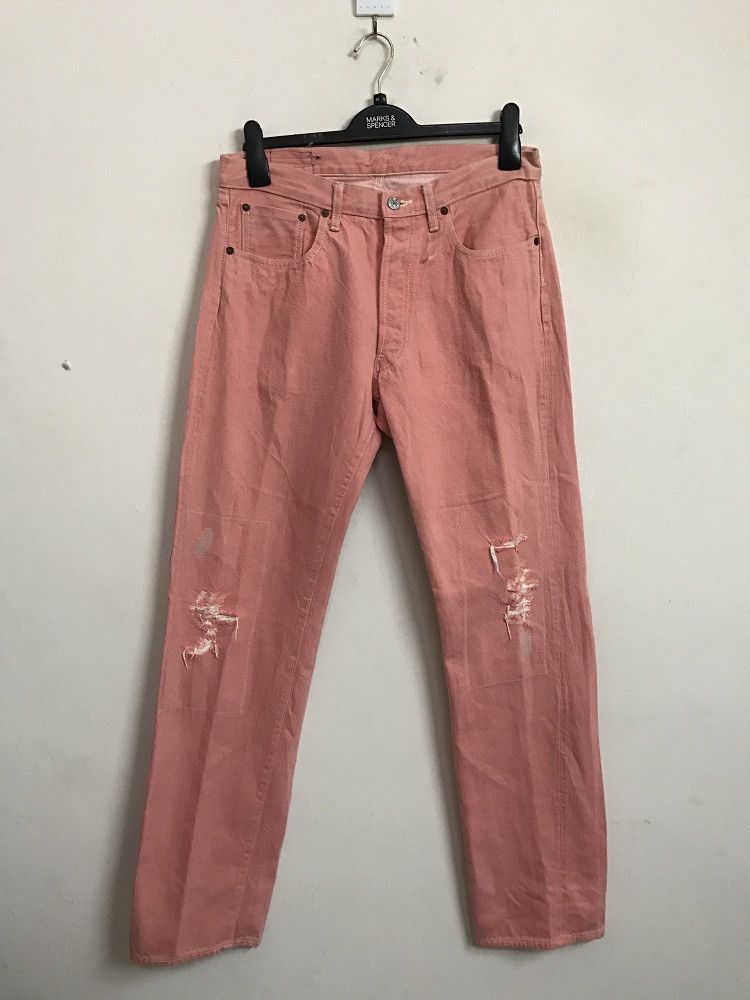 Vintage GOWEST Japan Rips Distressed Patchwork Selvedge Denim Jeans Size US 32 / EU 48 - 1 Thumbnail