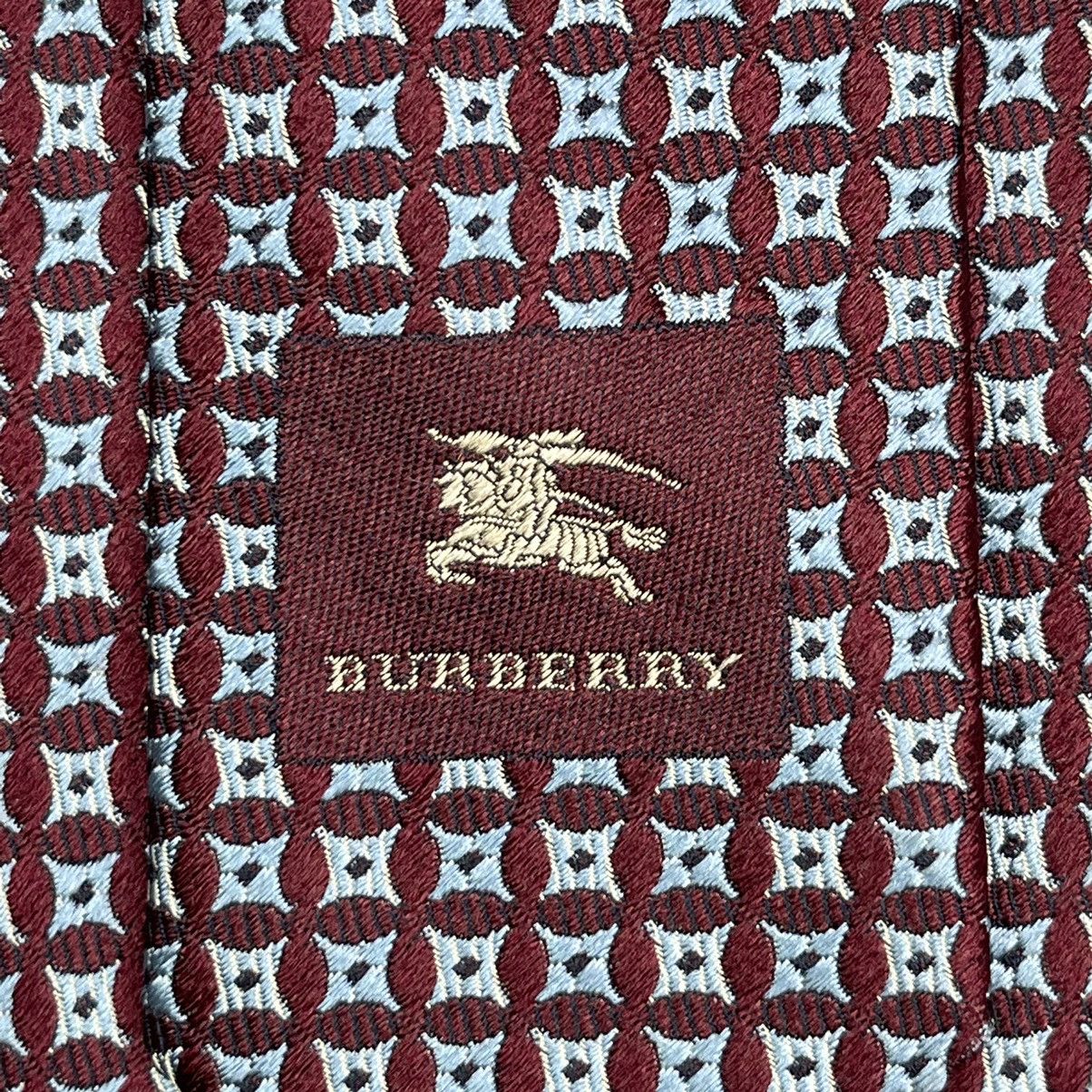 BURBERRY TIE TWILL PLAIN DESIGN BLUE NECKTIE ITALY