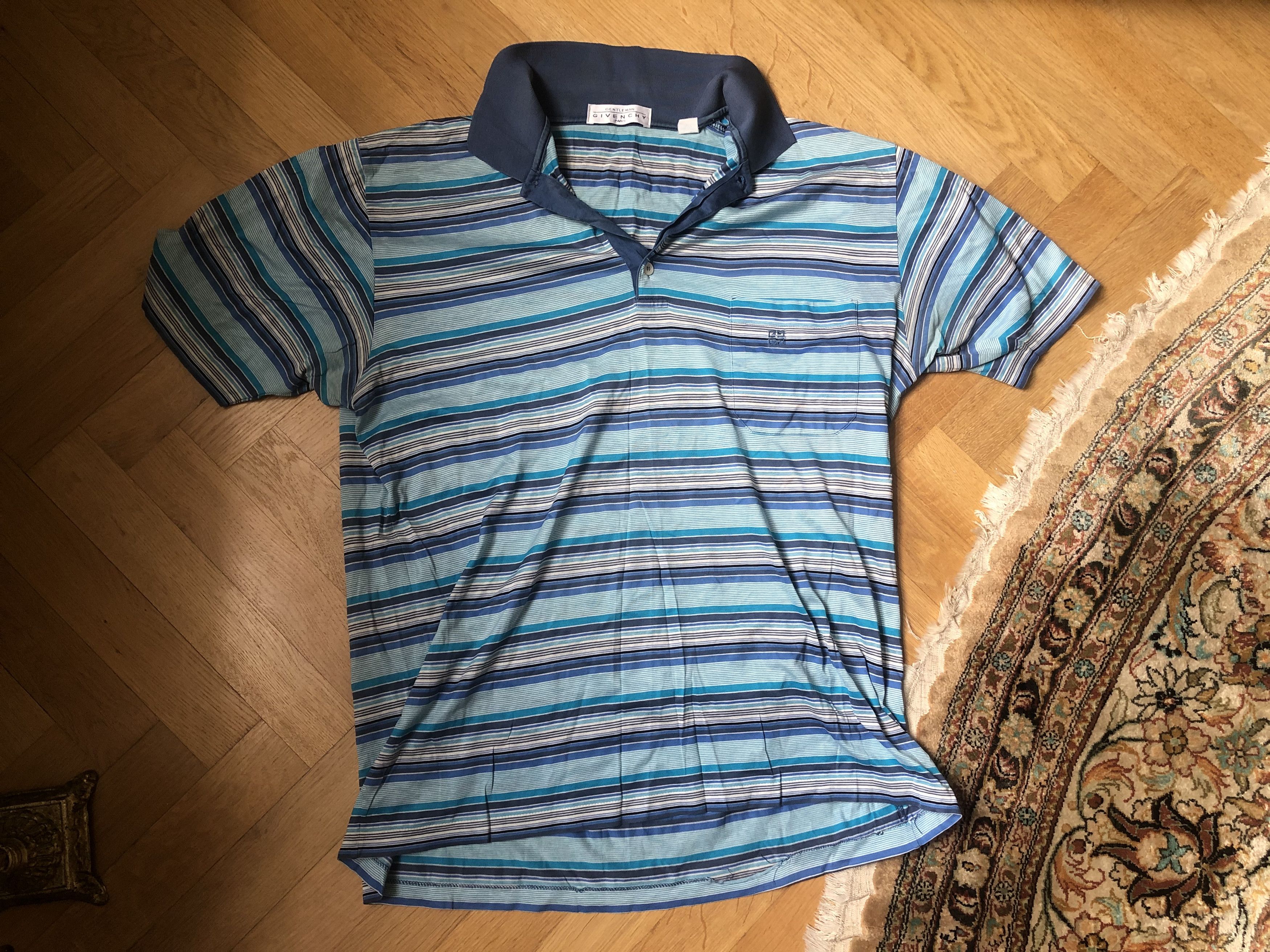 Givenchy Givenchy Blue Monogram 72 Jacquard Polo Shirt | Grailed