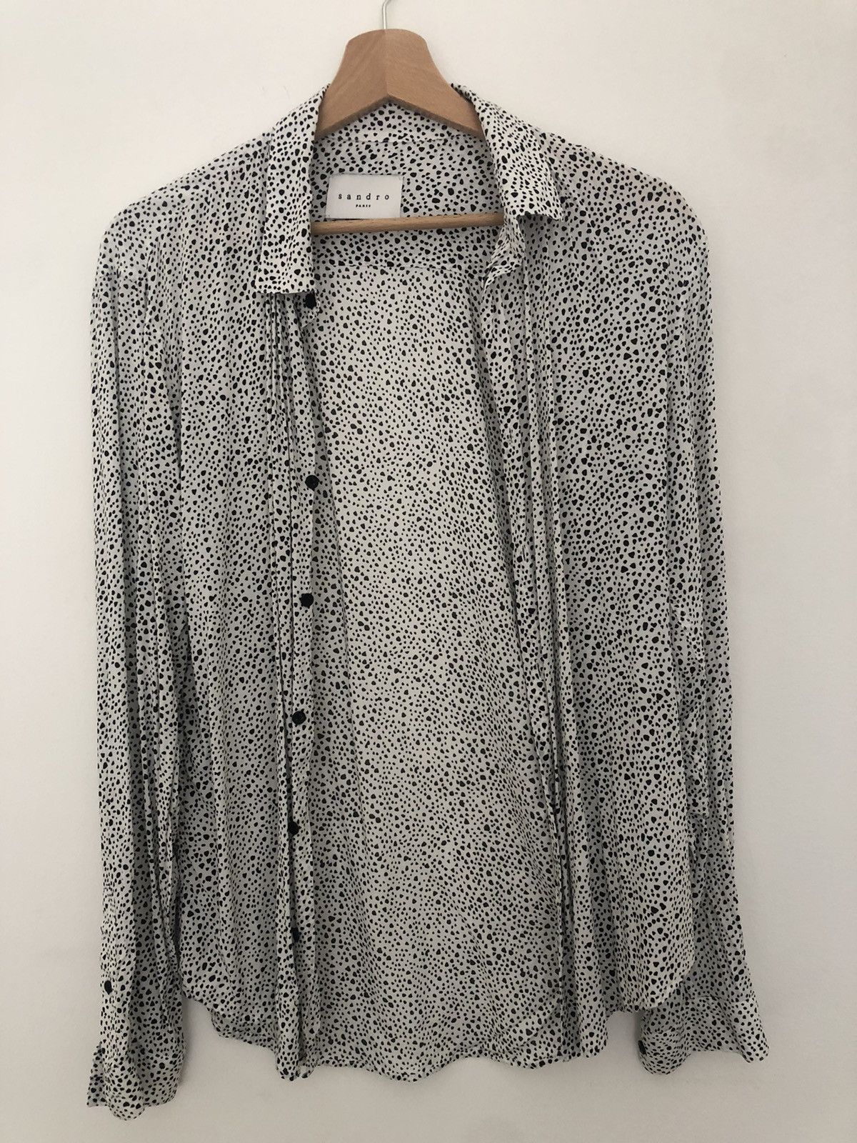 Sandro White Heartbreak Viscose Shirt Size US M / EU 48-50 / 2 - 2 Thumbnail
