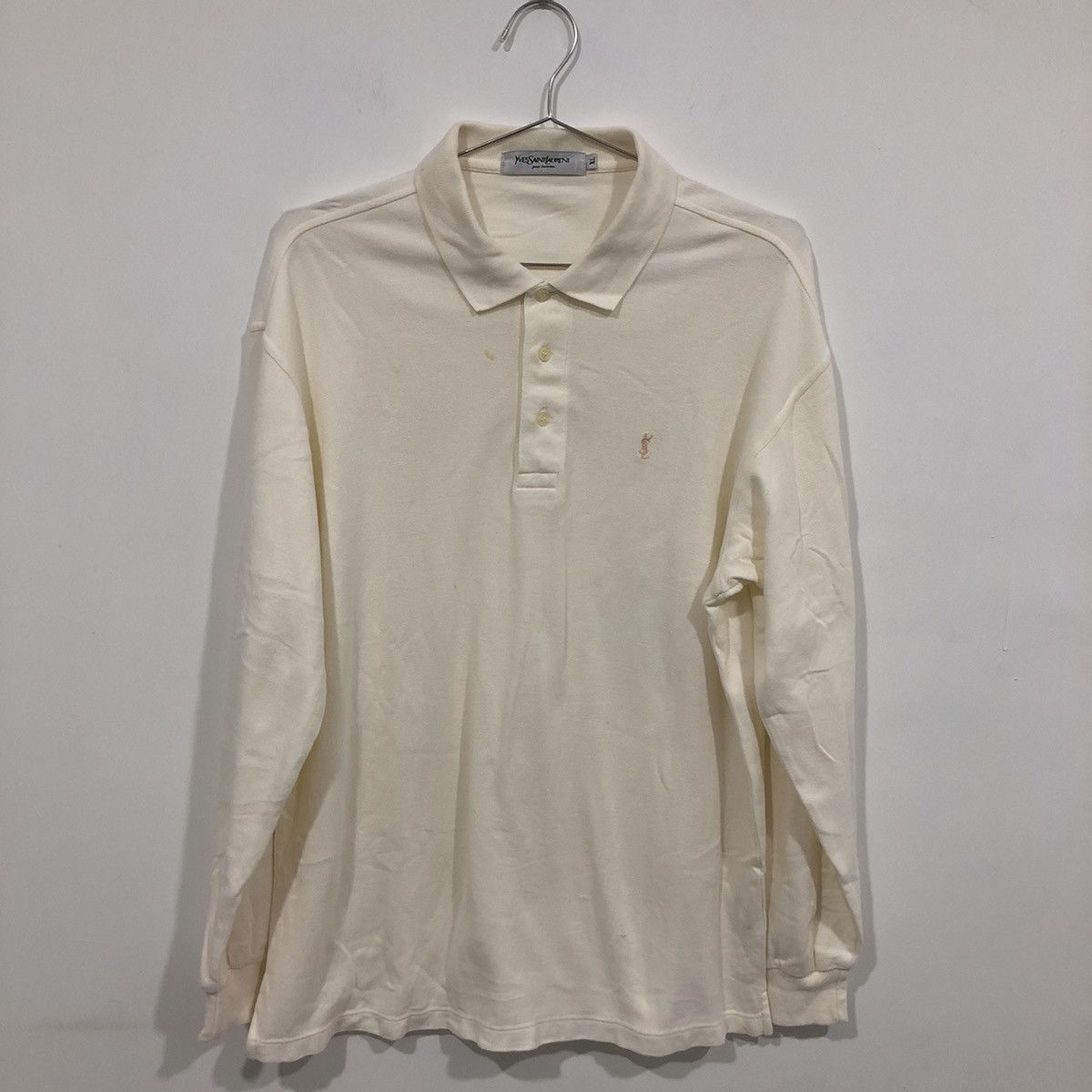 Yves Saint Laurent Vintage YSL Longsleeve Polo Tee Size US L / EU 52-54 / 3 - 1 Thumbnail