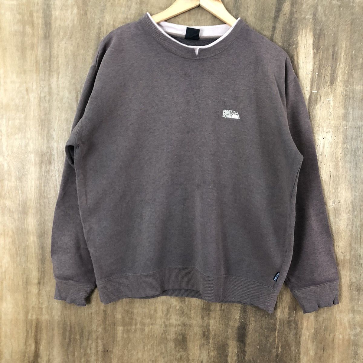 Japanese Brand Vintage First Down Faded Brown Sweatshirt Size US L / EU 52-54 / 3 - 3 Thumbnail