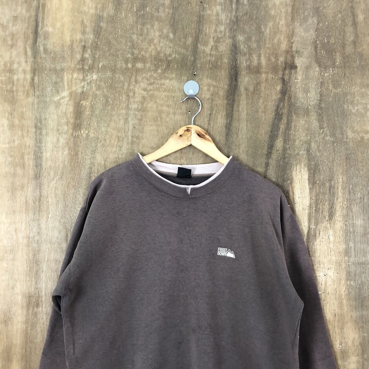 Japanese Brand Vintage First Down Faded Brown Sweatshirt Size US L / EU 52-54 / 3 - 2 Thumbnail