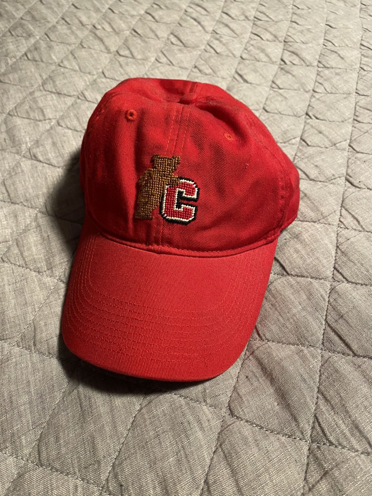 Needlepoint Cornell University Bear Embroidered Hat