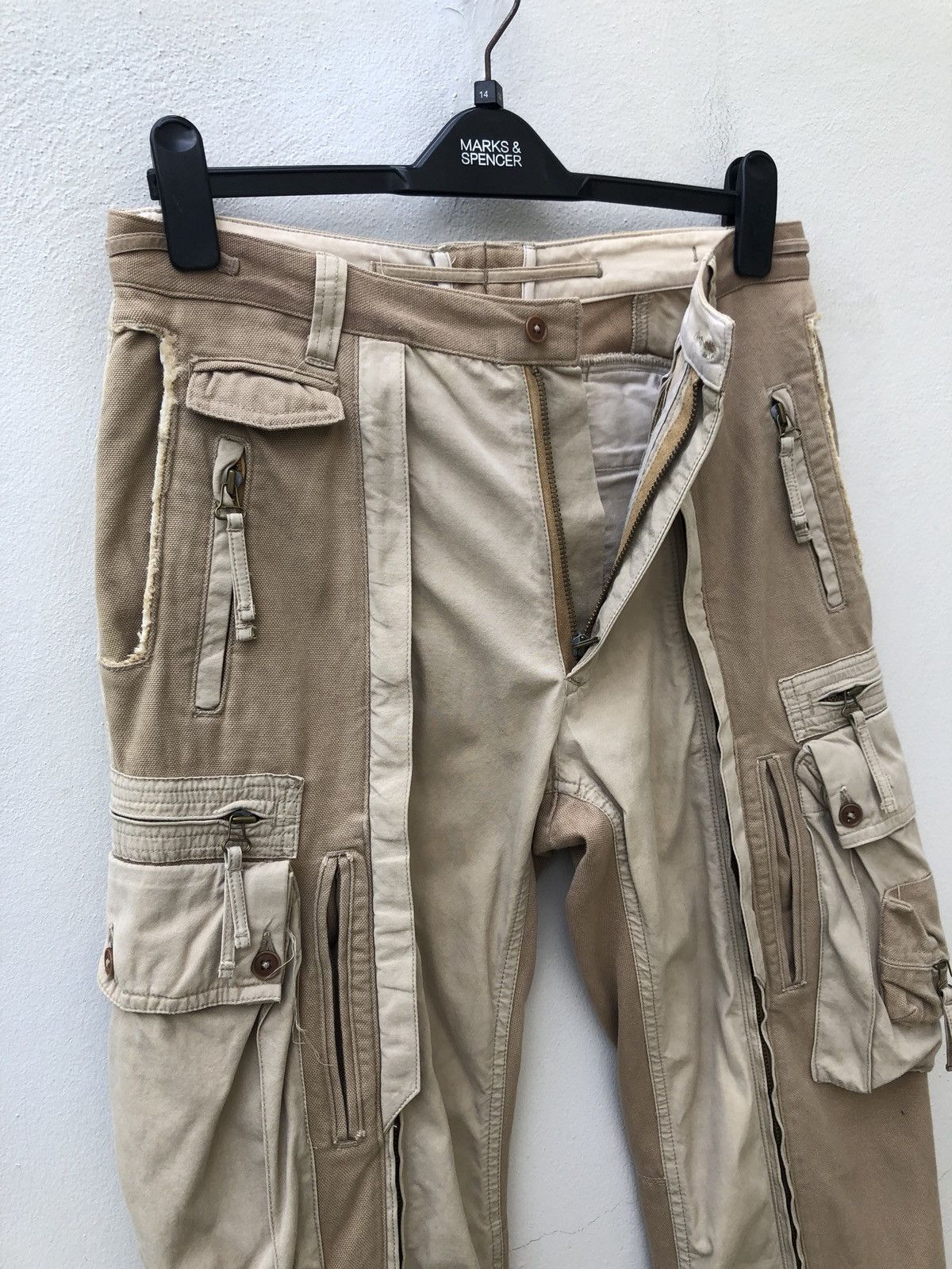 Vintage Japan Brand Capano Distressed Parachute Cargo Trouser Size US 32 / EU 48 - 12 Thumbnail
