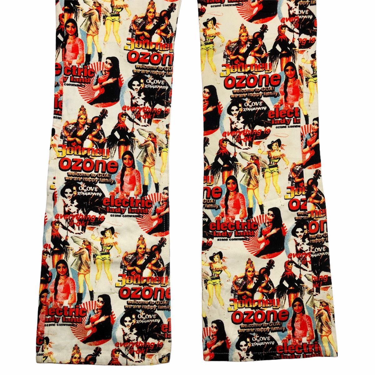 Hysteric Glamour 1990s Ozone Community - Rare Prints Denim Pants Size 24" / US 00 / IT 34 - 3 Thumbnail