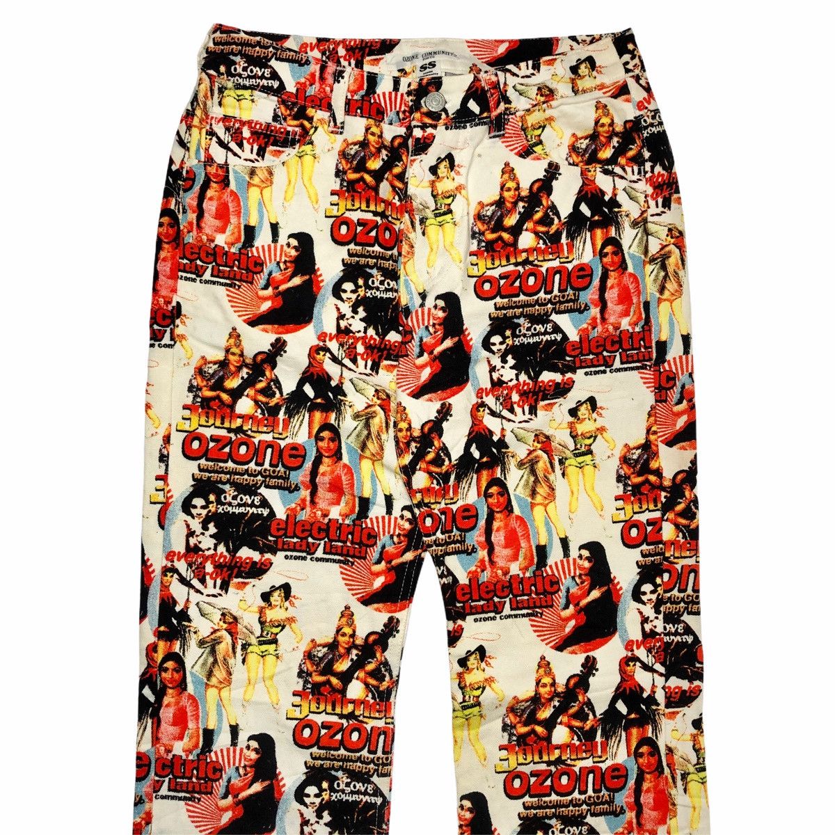 Hysteric Glamour 1990s Ozone Community - Rare Prints Denim Pants Size 24" / US 00 / IT 34 - 4 Thumbnail