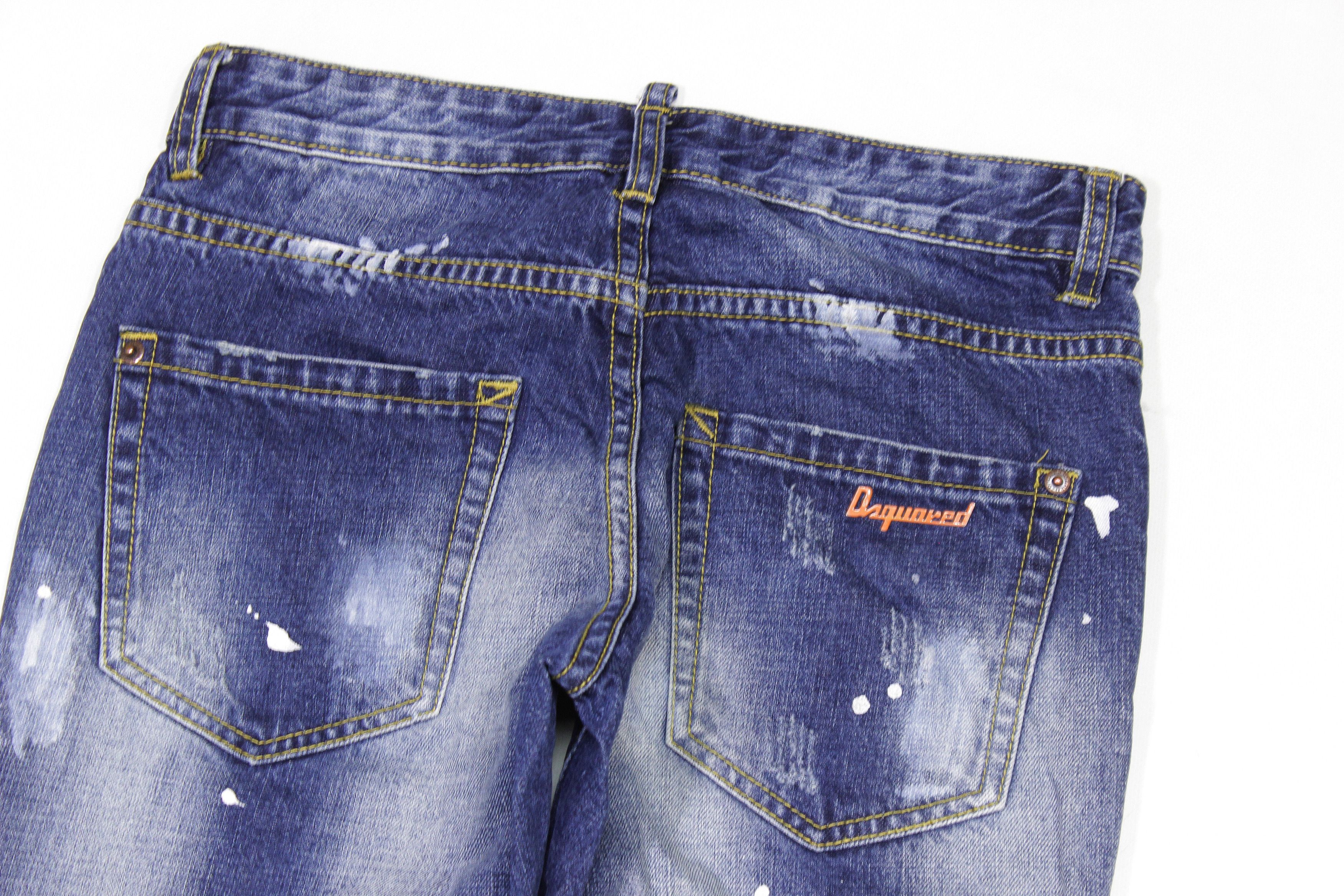 Dsquared2 00S Painted Patched Jeans Vintage Size US 30 / EU 46 - 4 Thumbnail