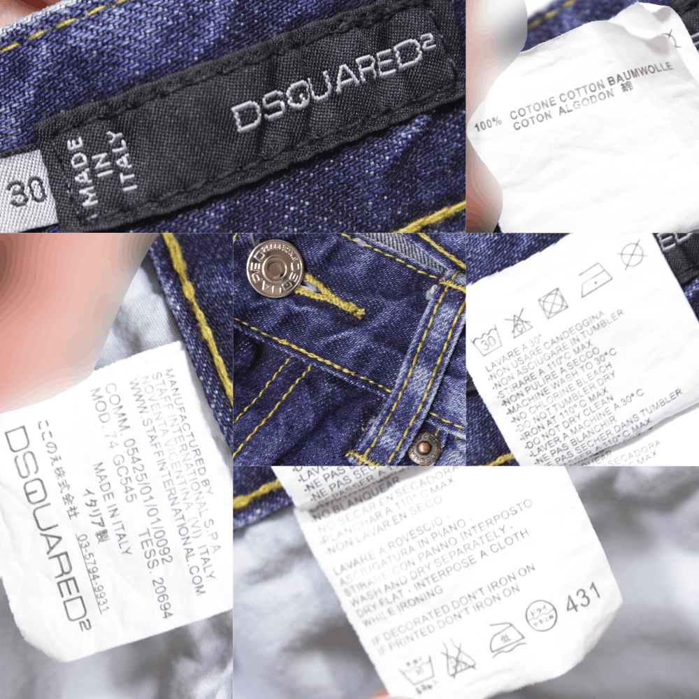 Dsquared2 00S Painted Patched Jeans Vintage Size US 30 / EU 46 - 9 Thumbnail