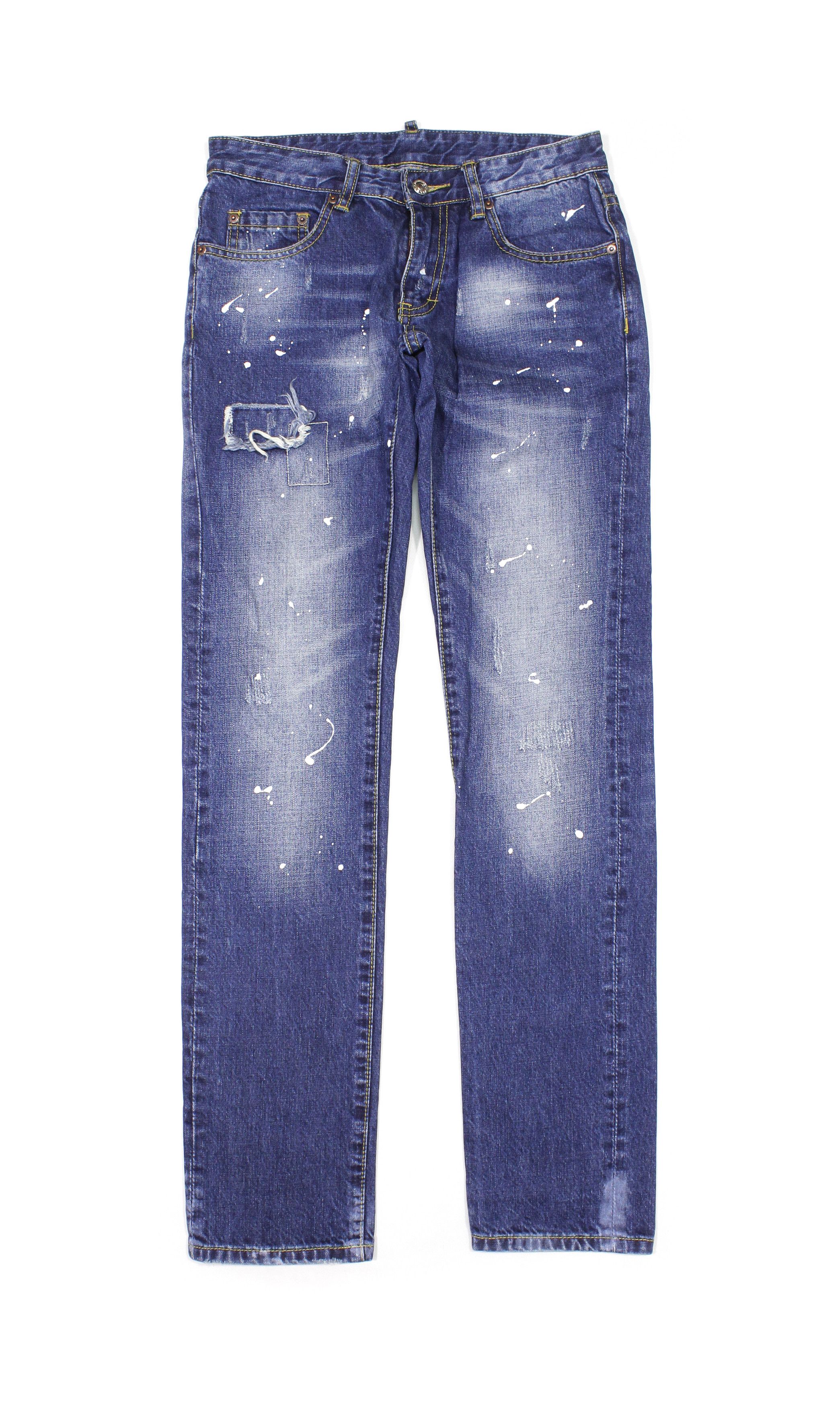 Dsquared2 00S Painted Patched Jeans Vintage Size US 30 / EU 46 - 1 Thumbnail