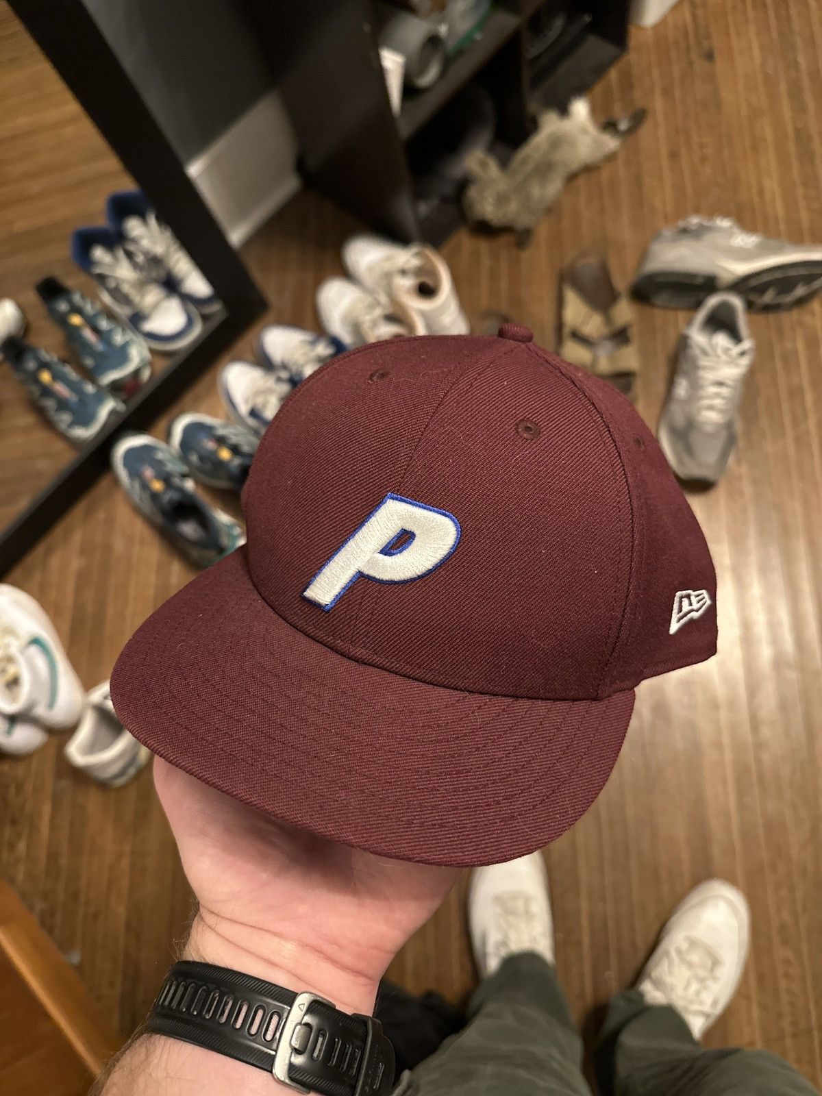 Palace Palace New Era London Hat (Burgundy) size 7 5/8 | Grailed