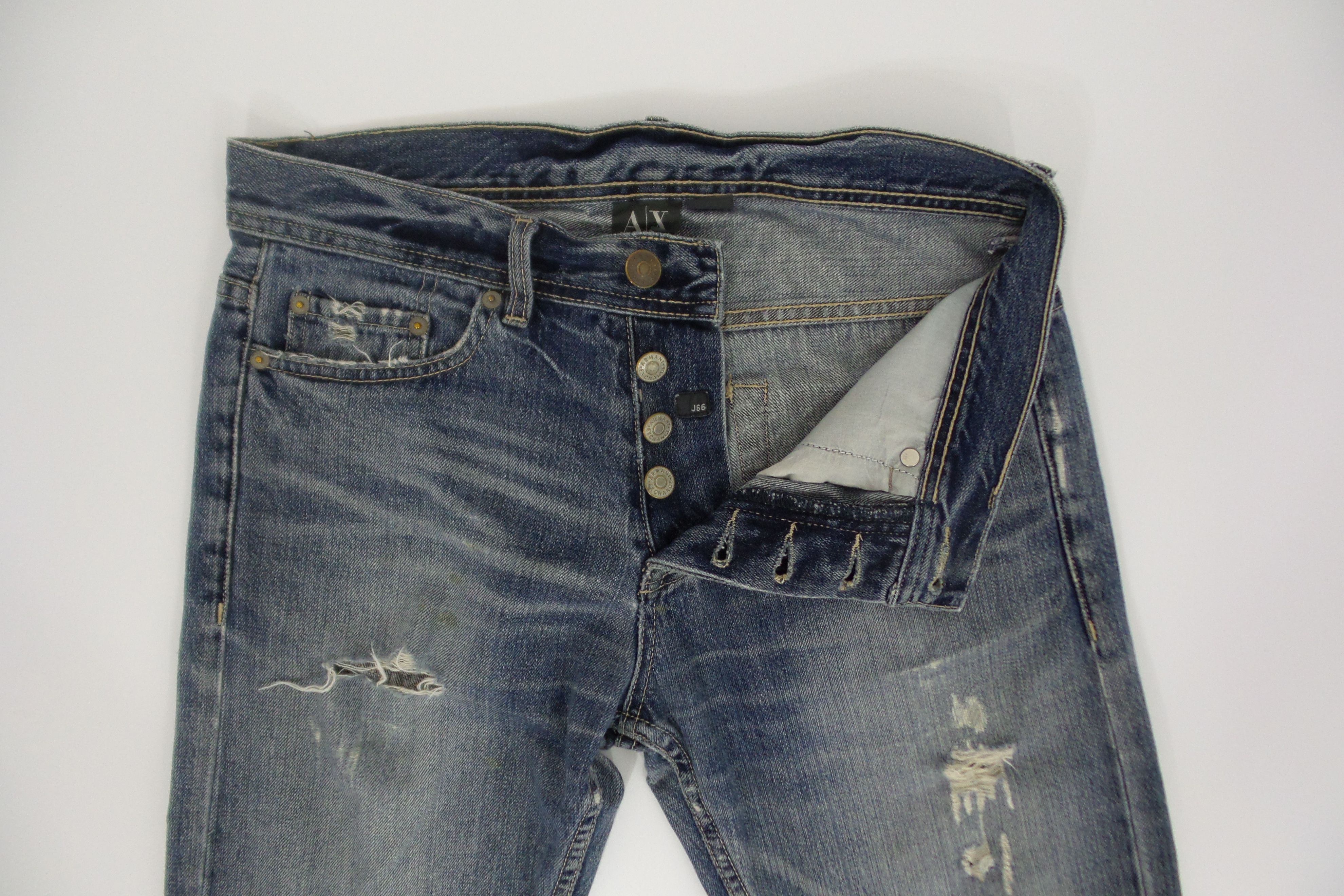 Armani Exchange × Designer Armani Exchange J66 Straight Stonewashed Jeans W32xL43 Size US 32 / EU 48 - 3 Thumbnail