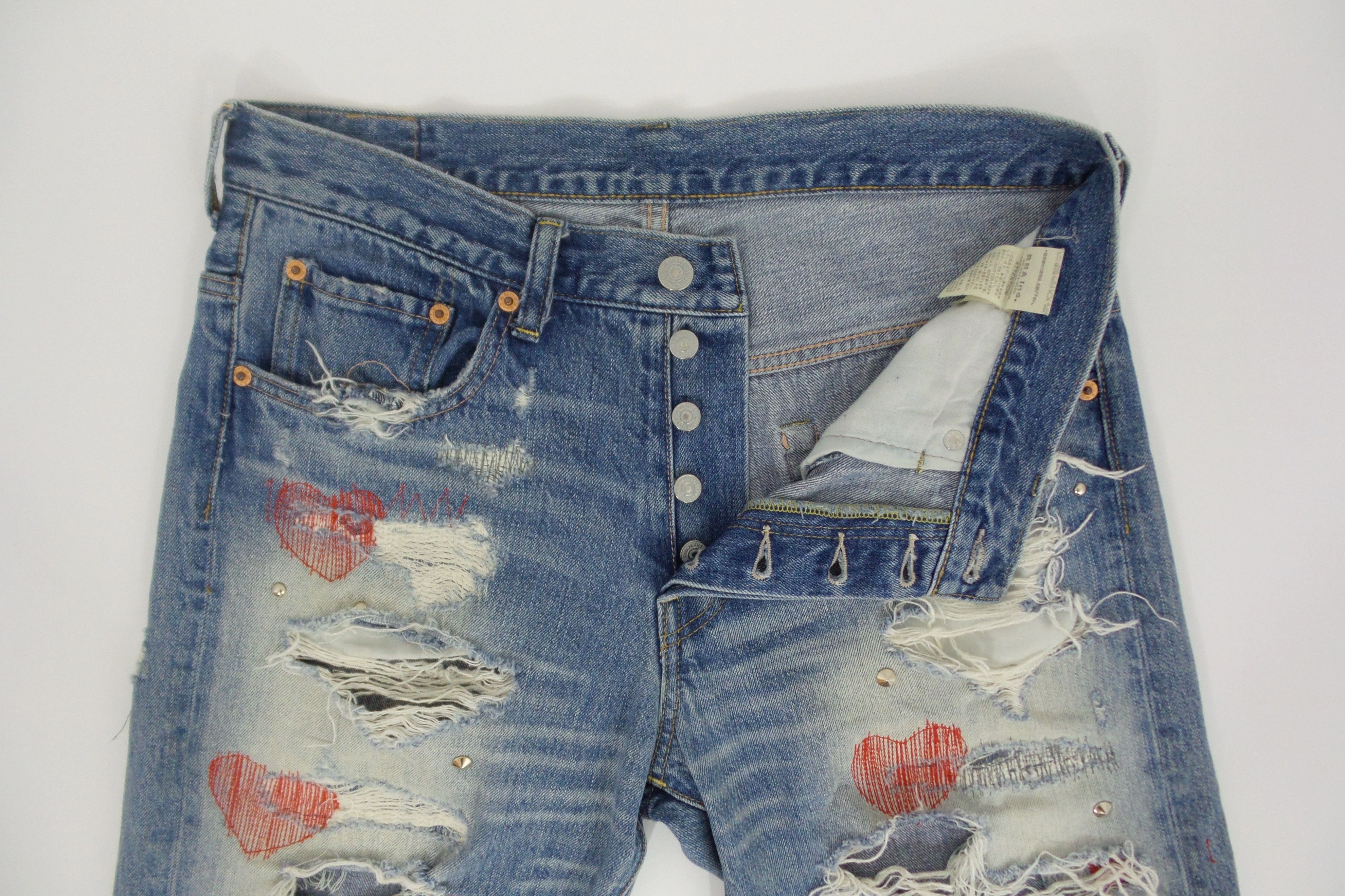 Japanese Brand RNA. Inc Stonewashed Button Fly Jeans W32xL37 Size US 32 / EU 48 - 3 Thumbnail