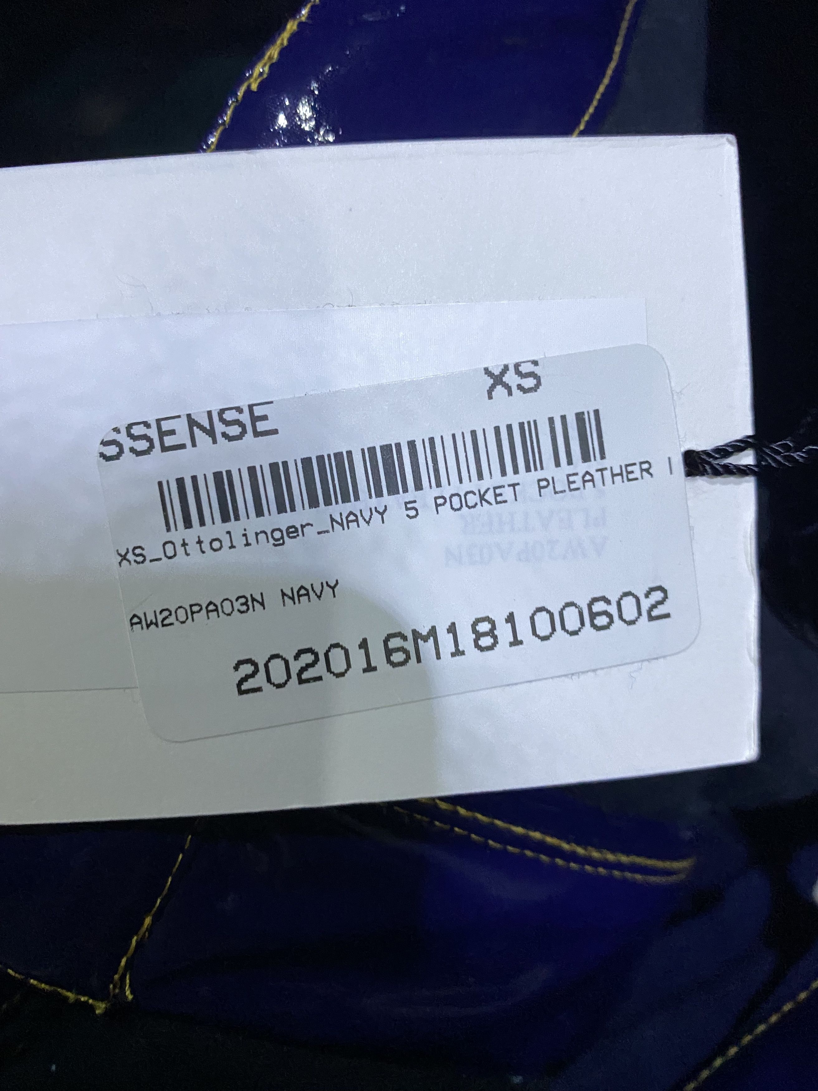 Ottolinger Navy Faux-Leather Trousers Size US 29 - 8 Thumbnail