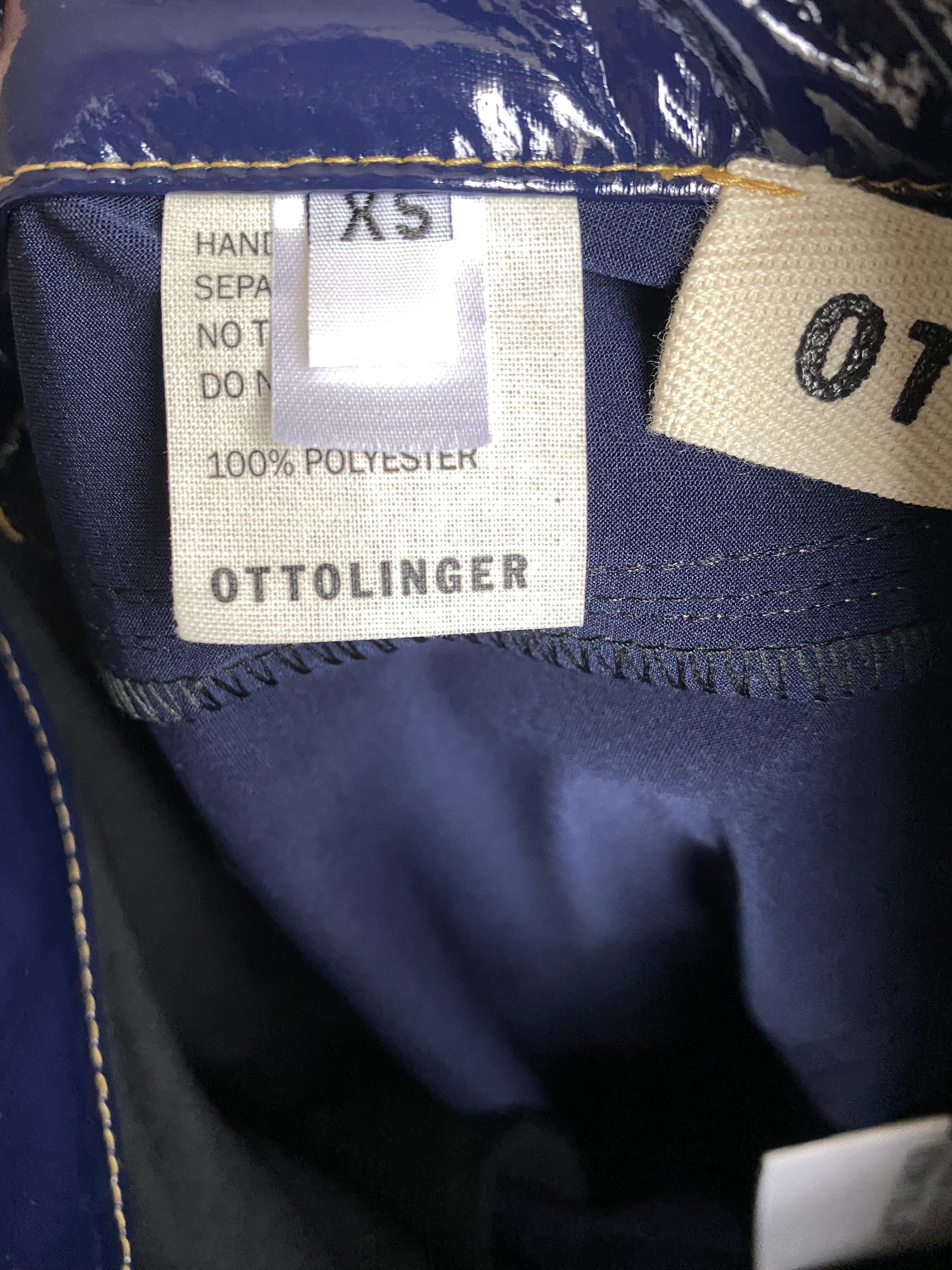 Ottolinger Navy Faux-Leather Trousers Size US 29 - 7 Thumbnail