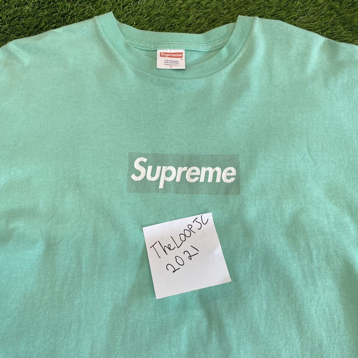 Supreme 2003 Supreme Seafoam Box Logo T shirt Size US L / EU 52-54 / 3 - 6 Thumbnail