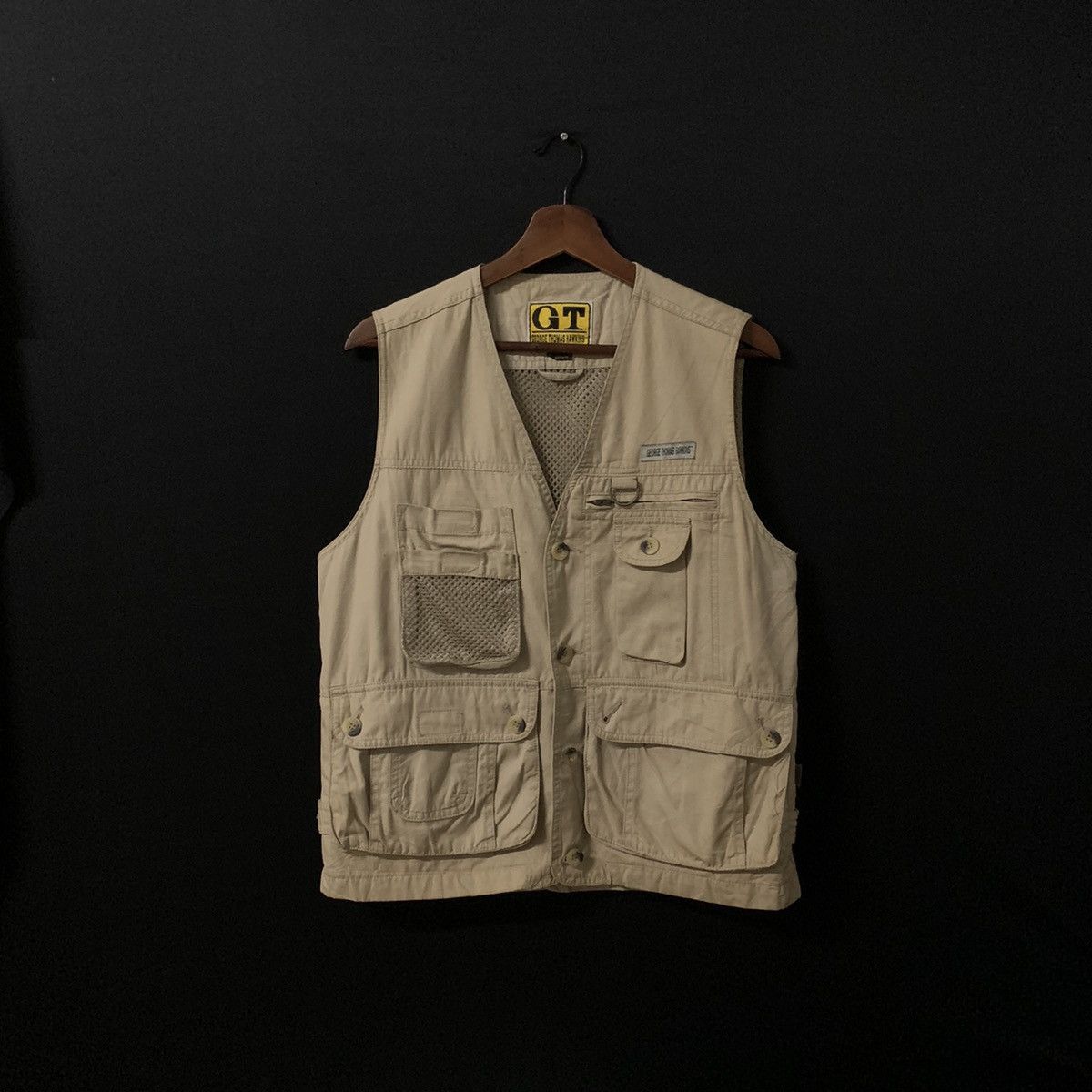image of Vintage G.t Hawkins Hunting Multipocket Tactical Vest in Khaki, Men's (Size Medium)