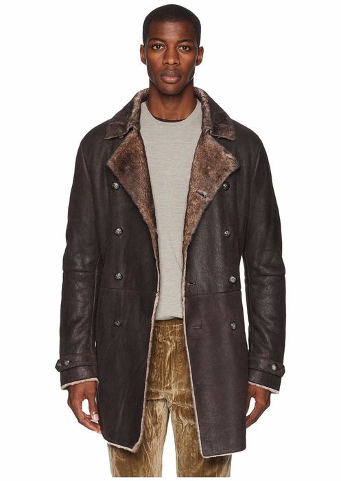 John Varvatos Double breasted shearling coat | Grailed