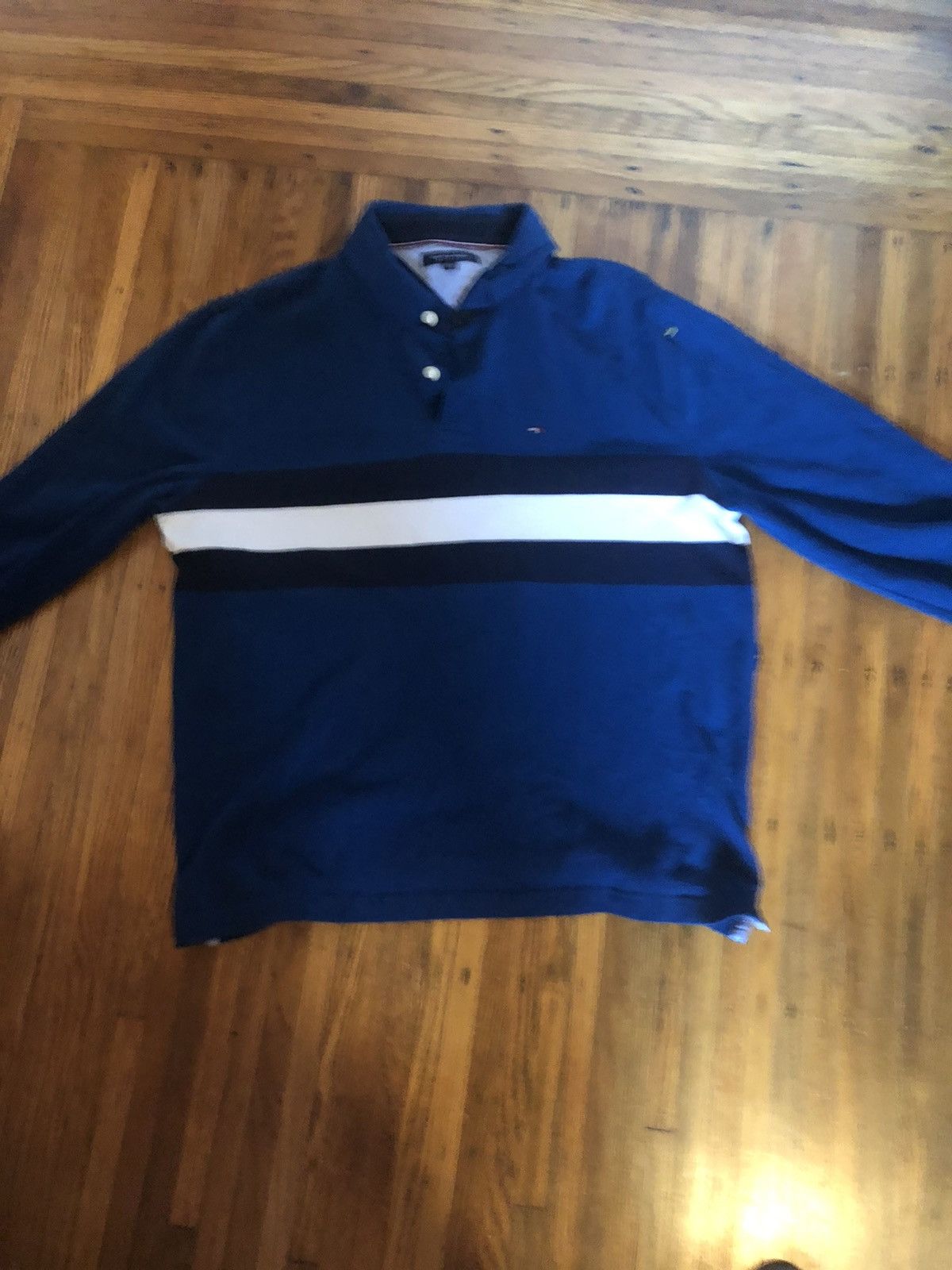 Vintage Long Sleeve Tommy Hilfiger Polo Navy Blue | Grailed