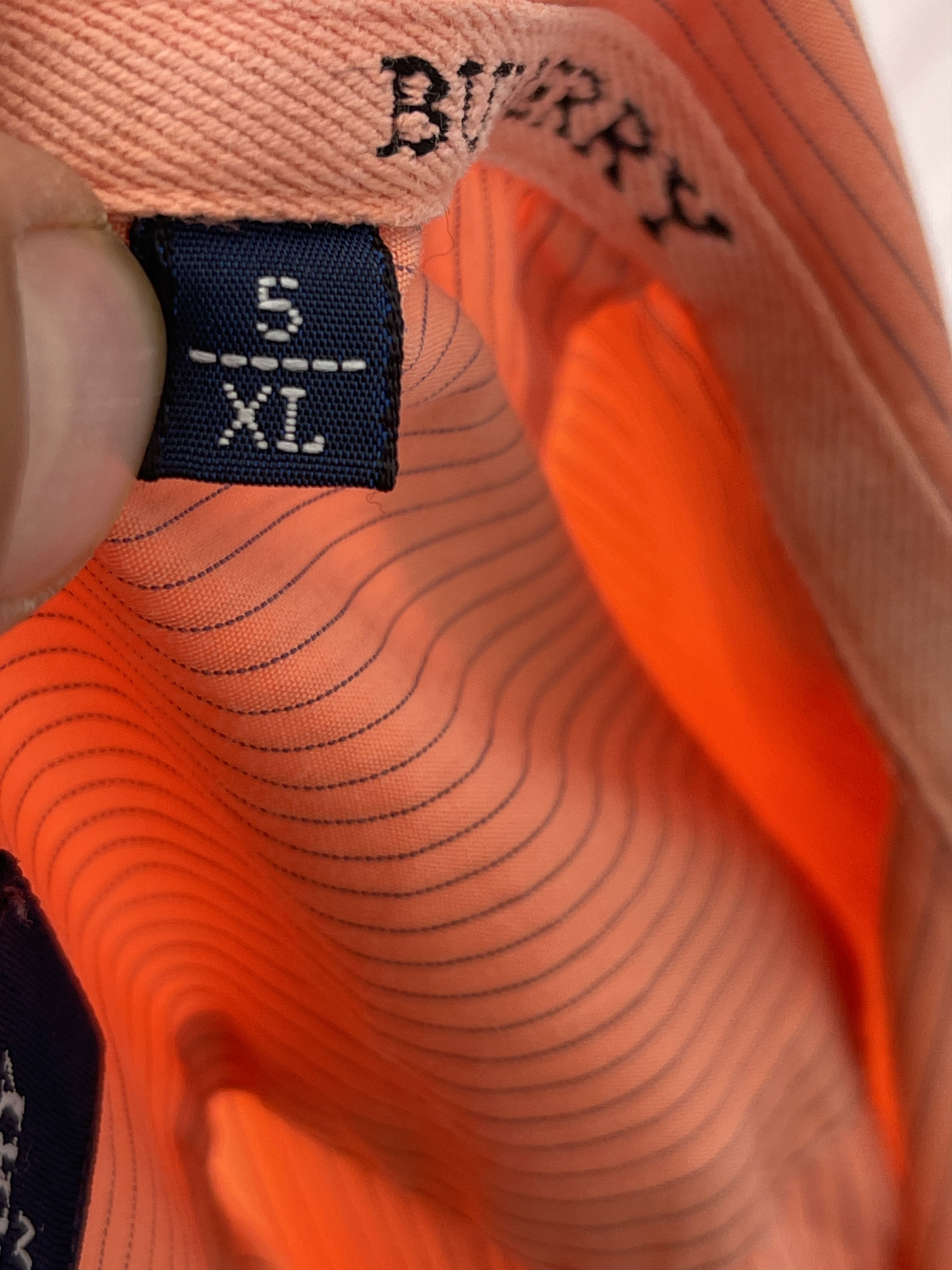 Burberry Burberry orange pink shirt size xl striped rare logo xl Size US XL / EU 56 / 4 - 6 Thumbnail