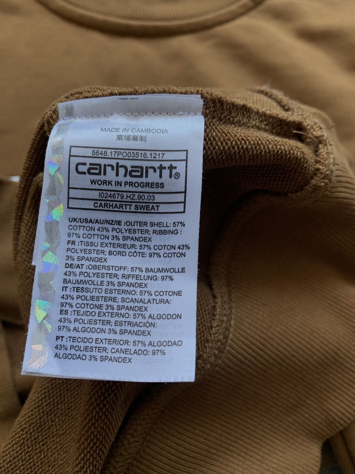 Carhartt × Carhartt Wip Carhartt wip logo sweatshirt spell out embroidered brown Size US S / EU 44-46 / 1 - 9 Thumbnail
